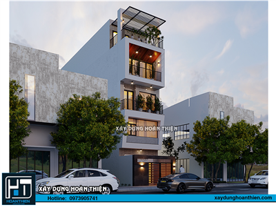 Mẫu nhà ống hiện đại 5 tầng diện tích 5x20m tại hải phòng